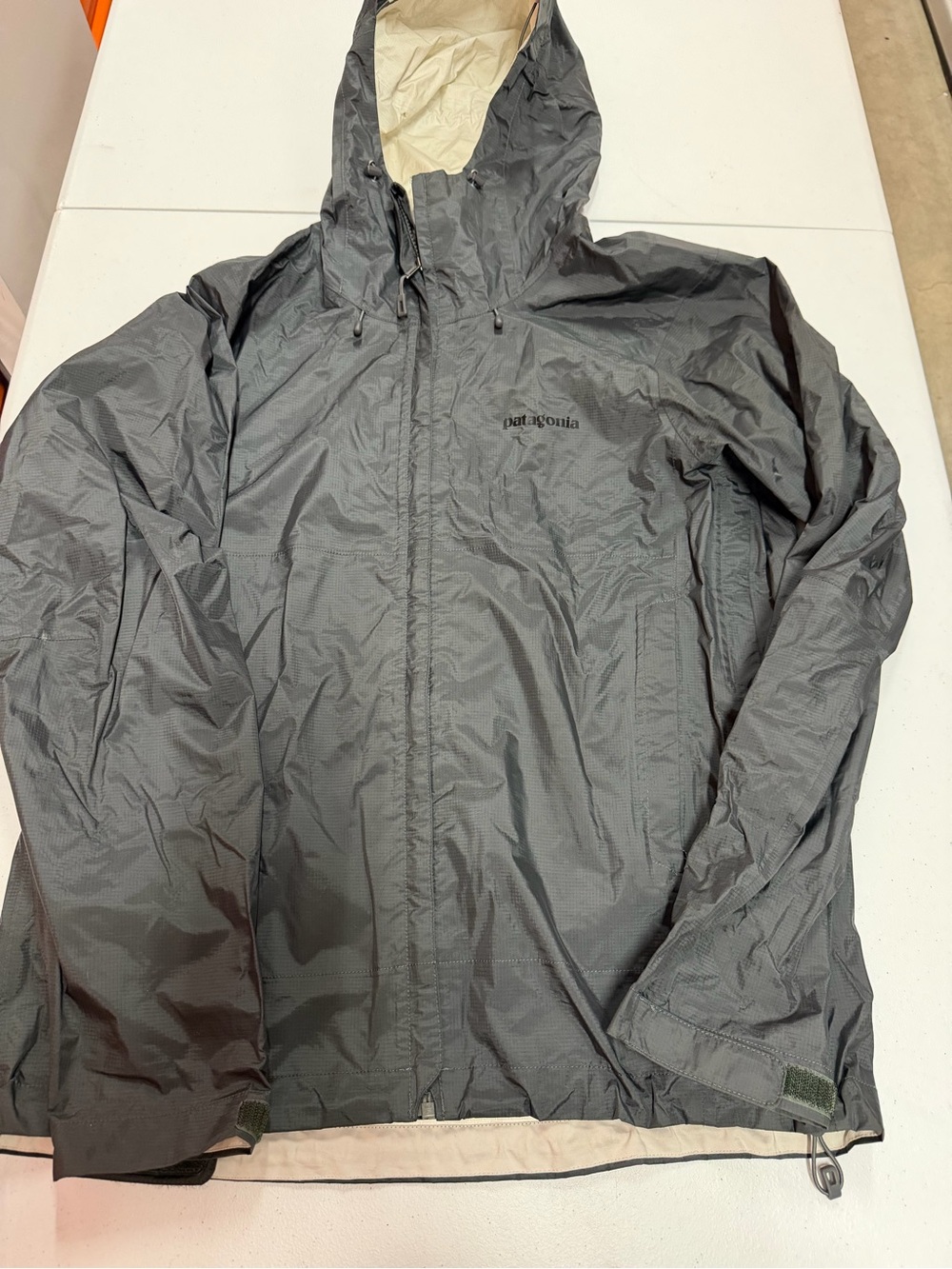 Patagonia Gray Hooded Raincoat